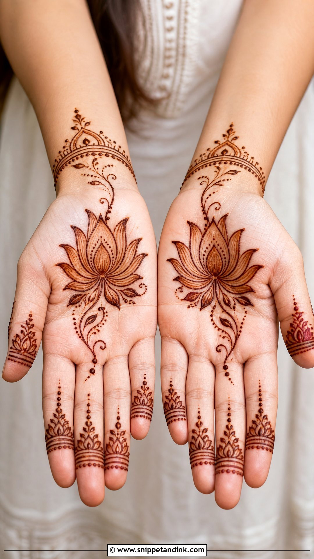 Simple Lotus Mehndi Design - Snippet and Ink - 30 Simple Beautiful Mehndi Designs
