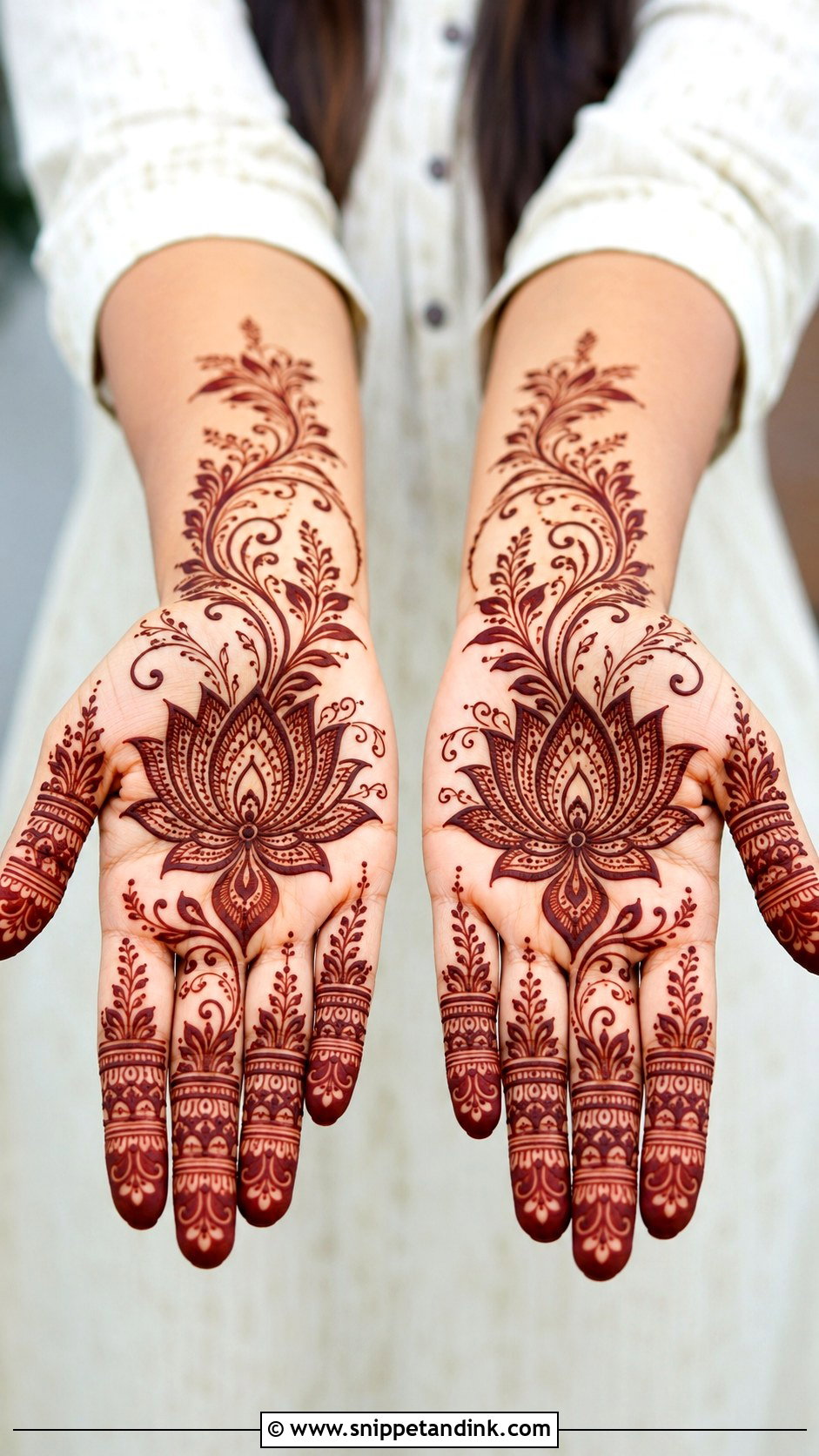 Simple Lotus Palm Mehndi Design - Snippet and Ink - 35 Simple Easy Palm Mehndi Design Ideas