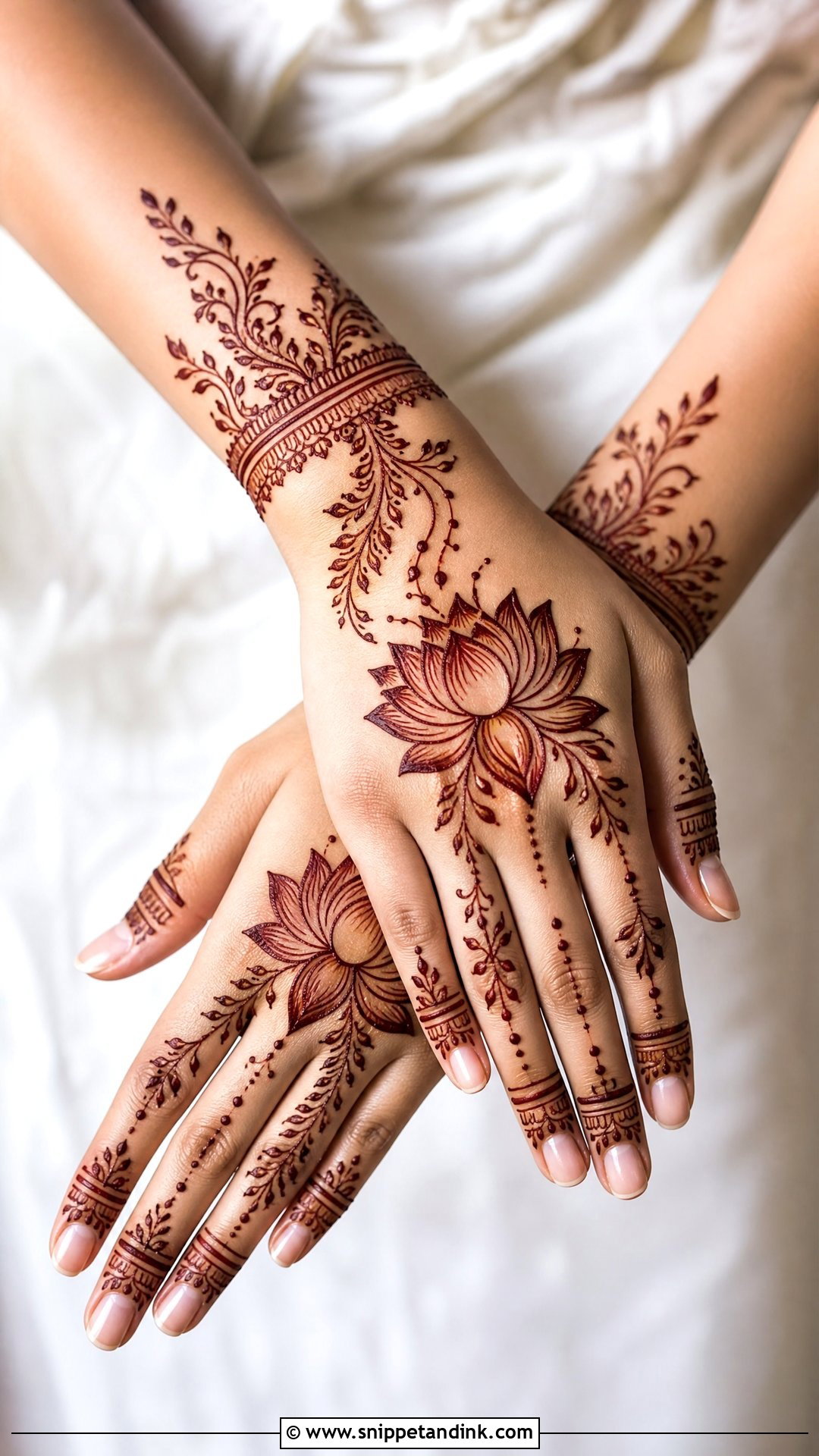 Simple Lotus Wedding Mehndi Design - Snippet and Ink - 25 Simple Wedding Mehndi Designs