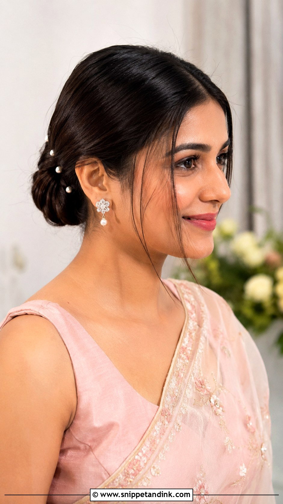 Simple Low Bun Hairstyle For Marriage Function - Snippet and Ink - 15 Simple Hairstyles for Marriage Functions