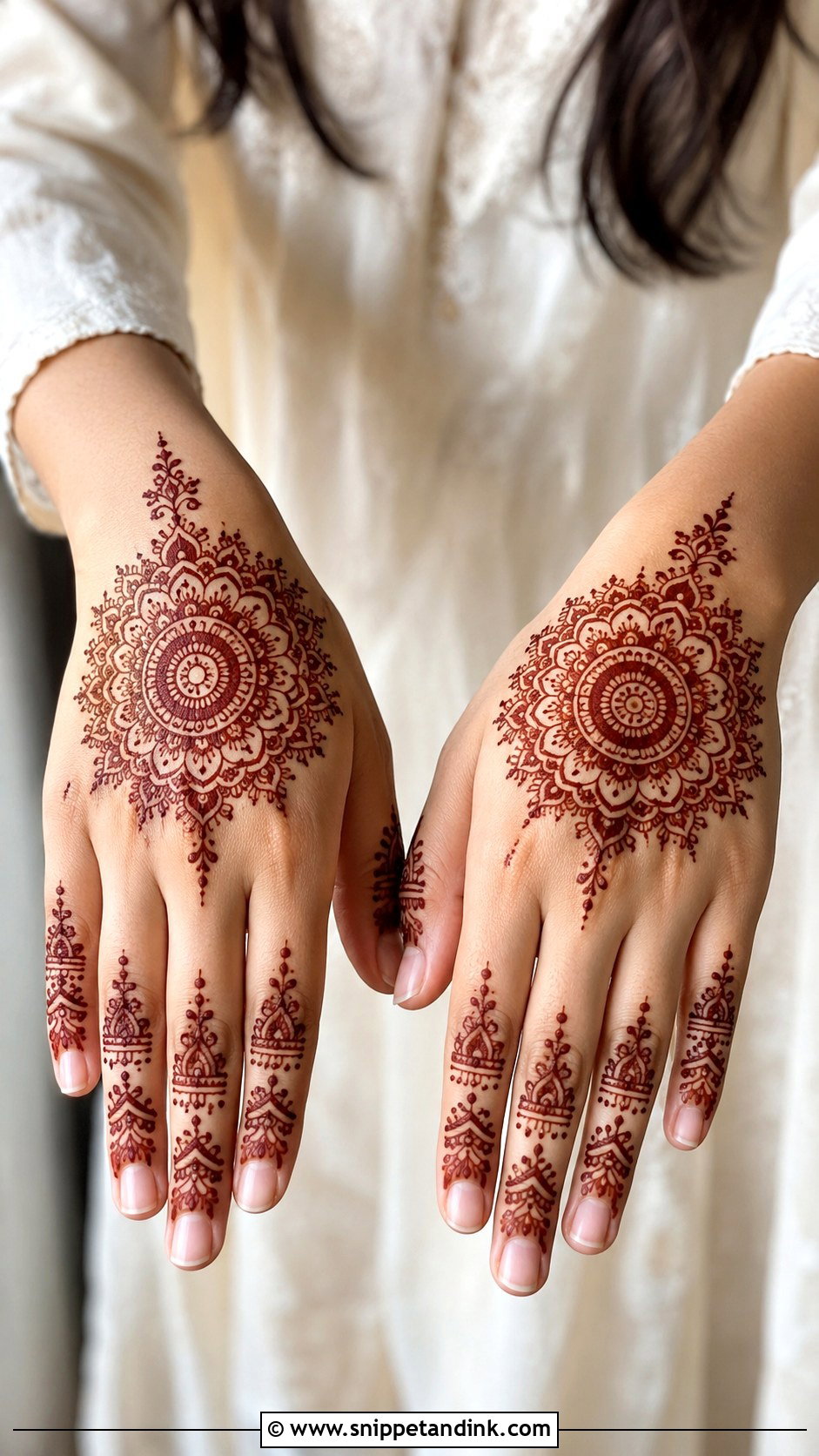 Simple Mandala Back Hand Mehndi Design - Snippet and Ink - 35 Simple Back Hand Mehndi Designs