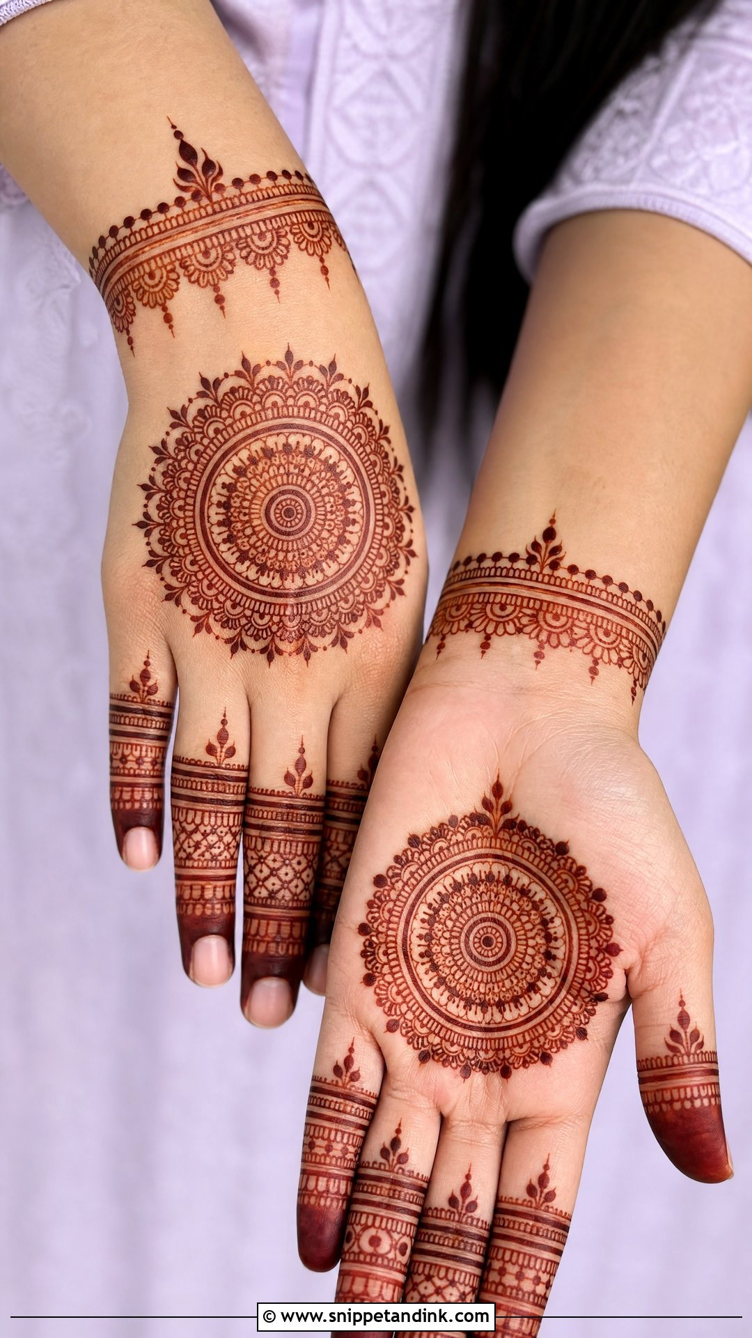 Simple Mandala Engagement Mehndi Design - Snippet and Ink - 25 Simple Engagement Mehndi Designs