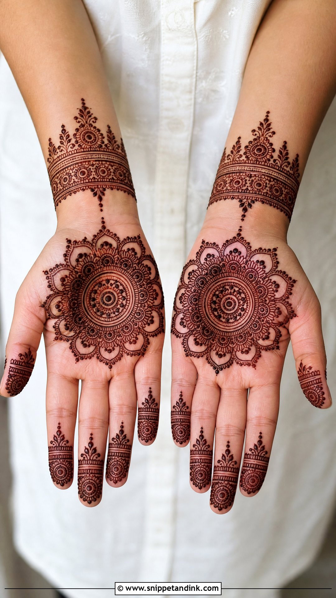 Simple Mandala Front Hand Mehndi Design - Snippet and Ink - 35 Simple Easy Front Hand Mehndi Designs