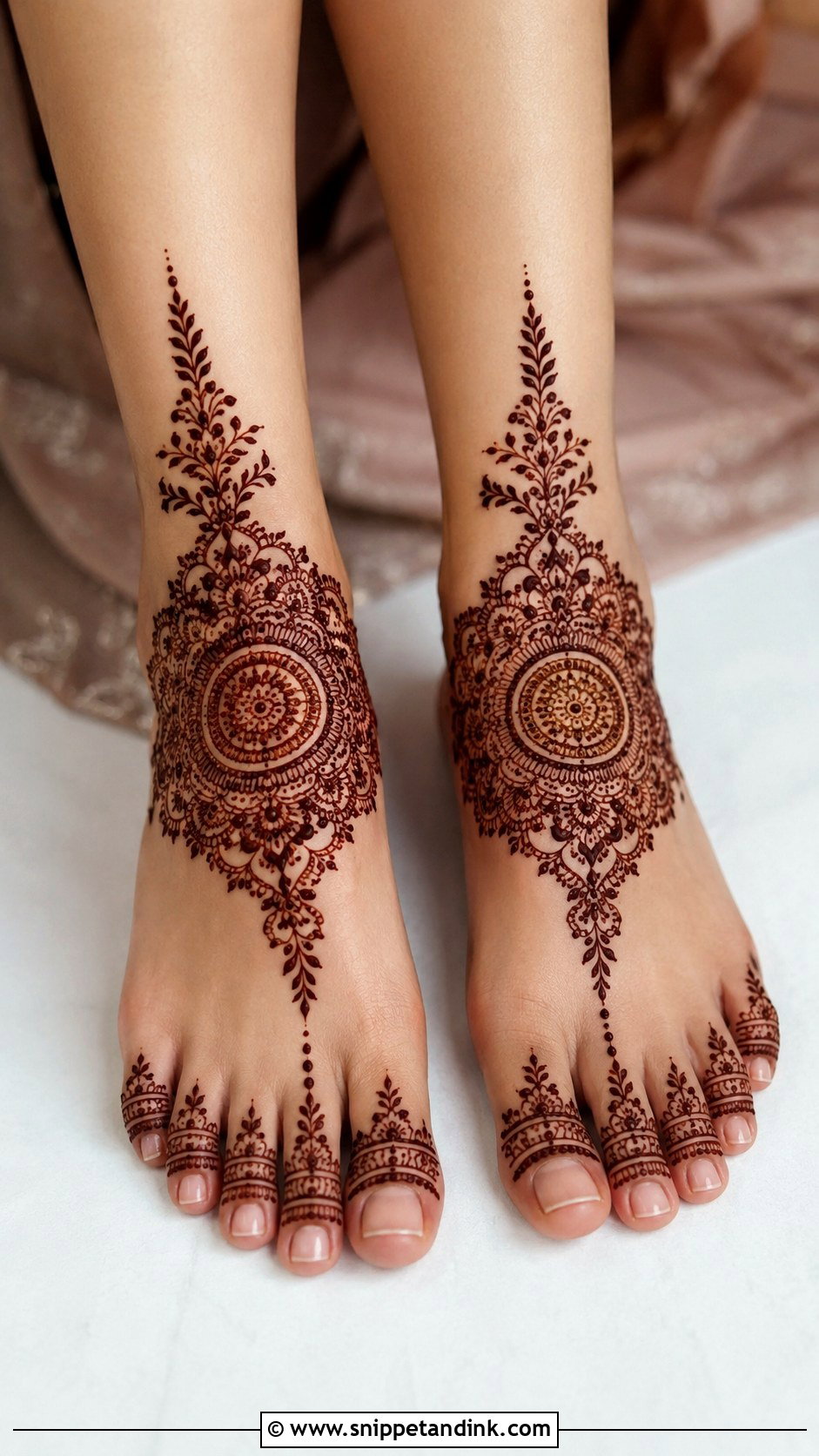 Simple Mandala Leg Mehndi Design - Snippet and Ink - 35 Simple Easy Leg Mehndi Designs