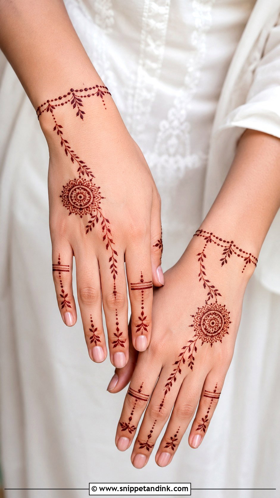 Simple Minimal Back Hand Mehndi Design - Snippet and Ink - 35 Simple Unique Back Hand Mehndi Designs