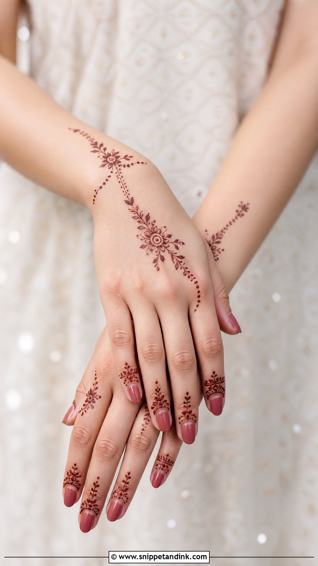 Simple Minimal Engagement Mehndi Design - Snippet and Ink - 25 Simple Engagement Mehndi Designs