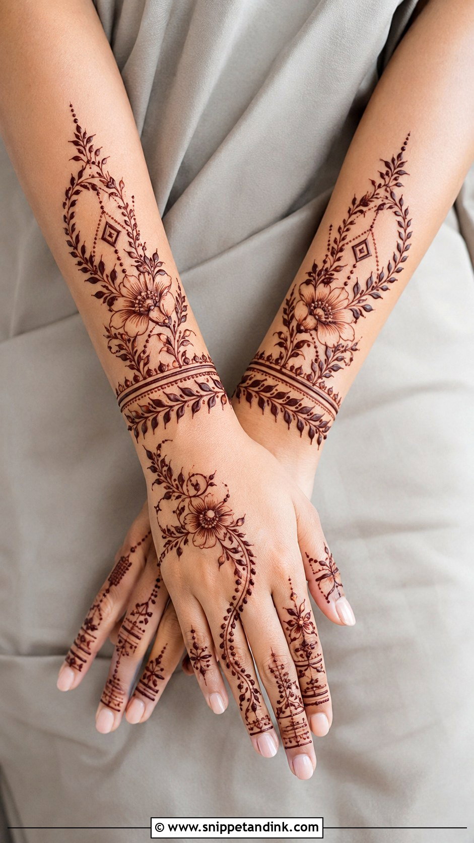 Simple Modern Forearm Mehndi Design - Snippet and Ink - 35 Simple Modern Mehndi Designs