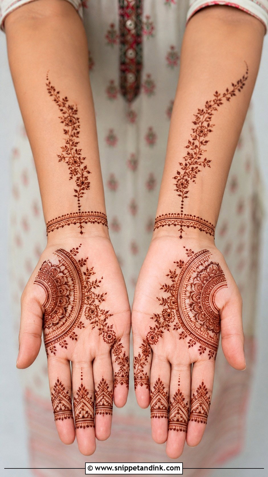 Simple Modern Front Palm Mehndi Design - Snippet and Ink - 35 Simple Front Palm Mehndi Designs