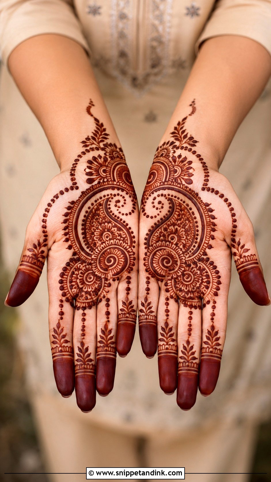 Simple Modern Half Hand Mehndi Design - Snippet and Ink - 35 Simple Modern Mehndi Designs