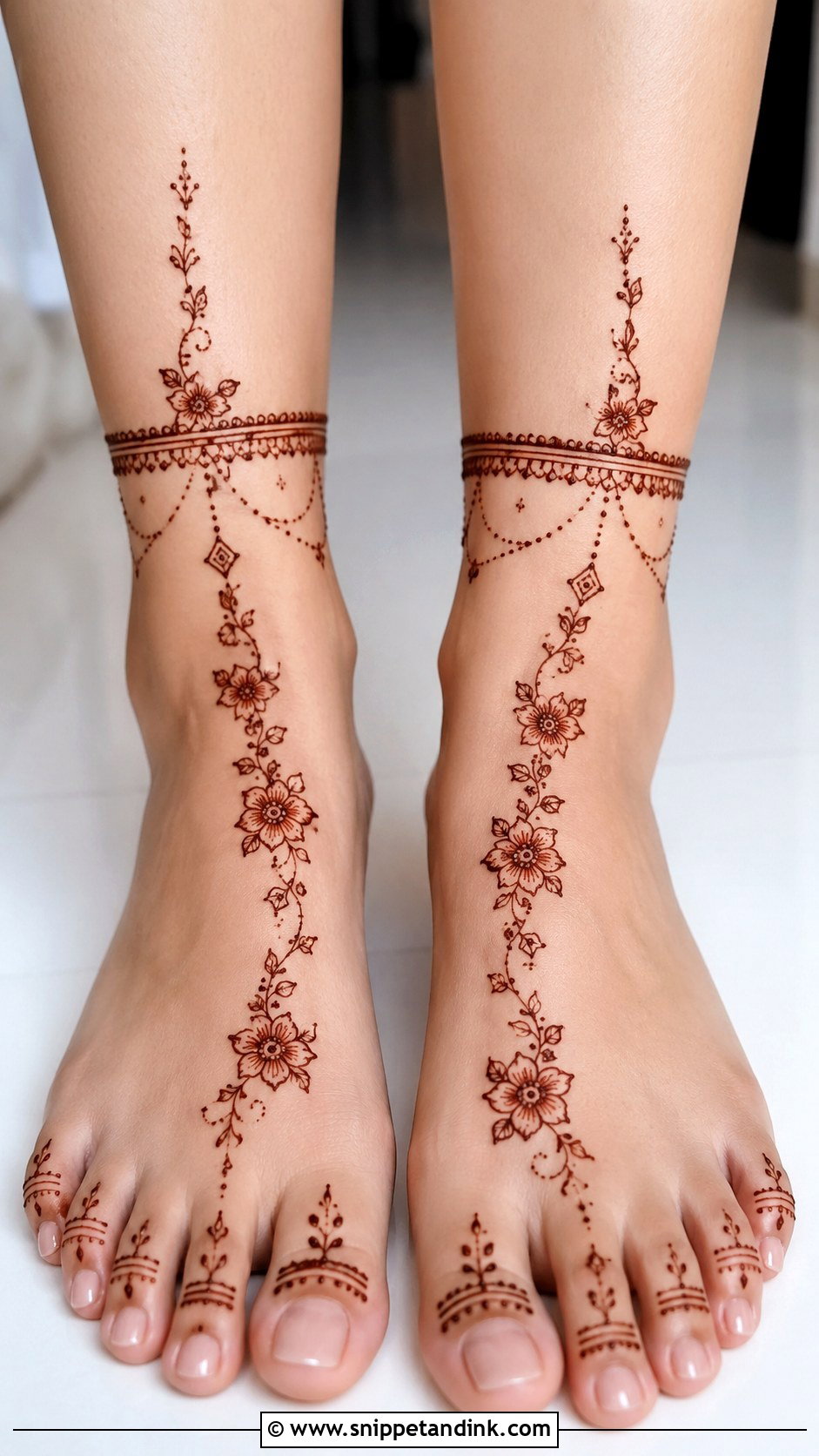 Simple Modern Leg Mehndi Design - Snippet and Ink - 35 Simple Easy Leg Mehndi Designs