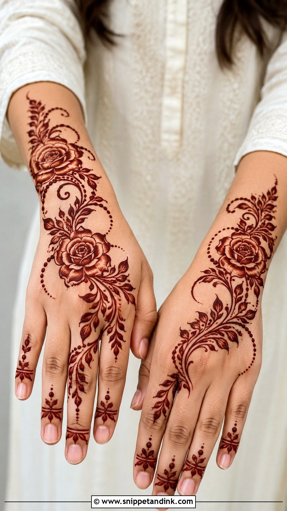 Simple Modern Rose Mehndi Design - Snippet and Ink - 35 Simple Modern Mehndi Designs