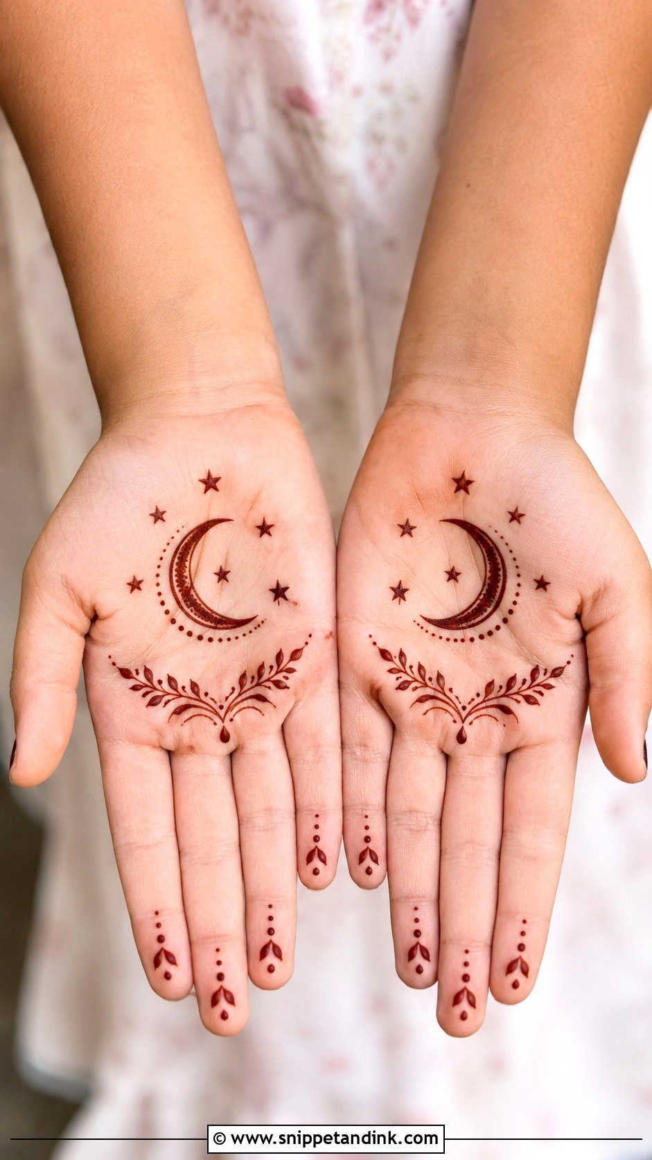 Simple Moon Mehndi Design For Kids - Snippet and Ink - 30 Very Simple Mehndi Designs for Kids
