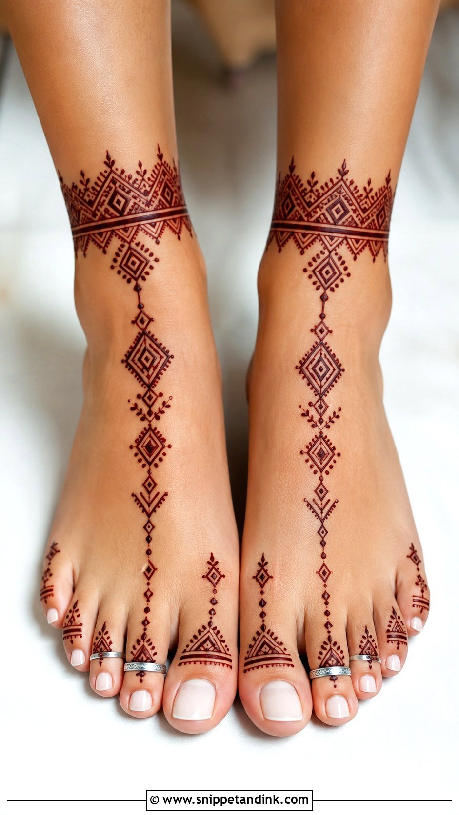 Simple Moroccan Leg Mehndi Design - Snippet and Ink - 35 Simple Easy Leg Mehndi Designs