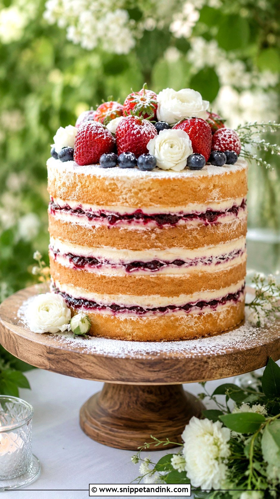 Simple Naked Wedding Cake - Snippet and Ink - 20 Unique Simple Cake Designs for Wedding