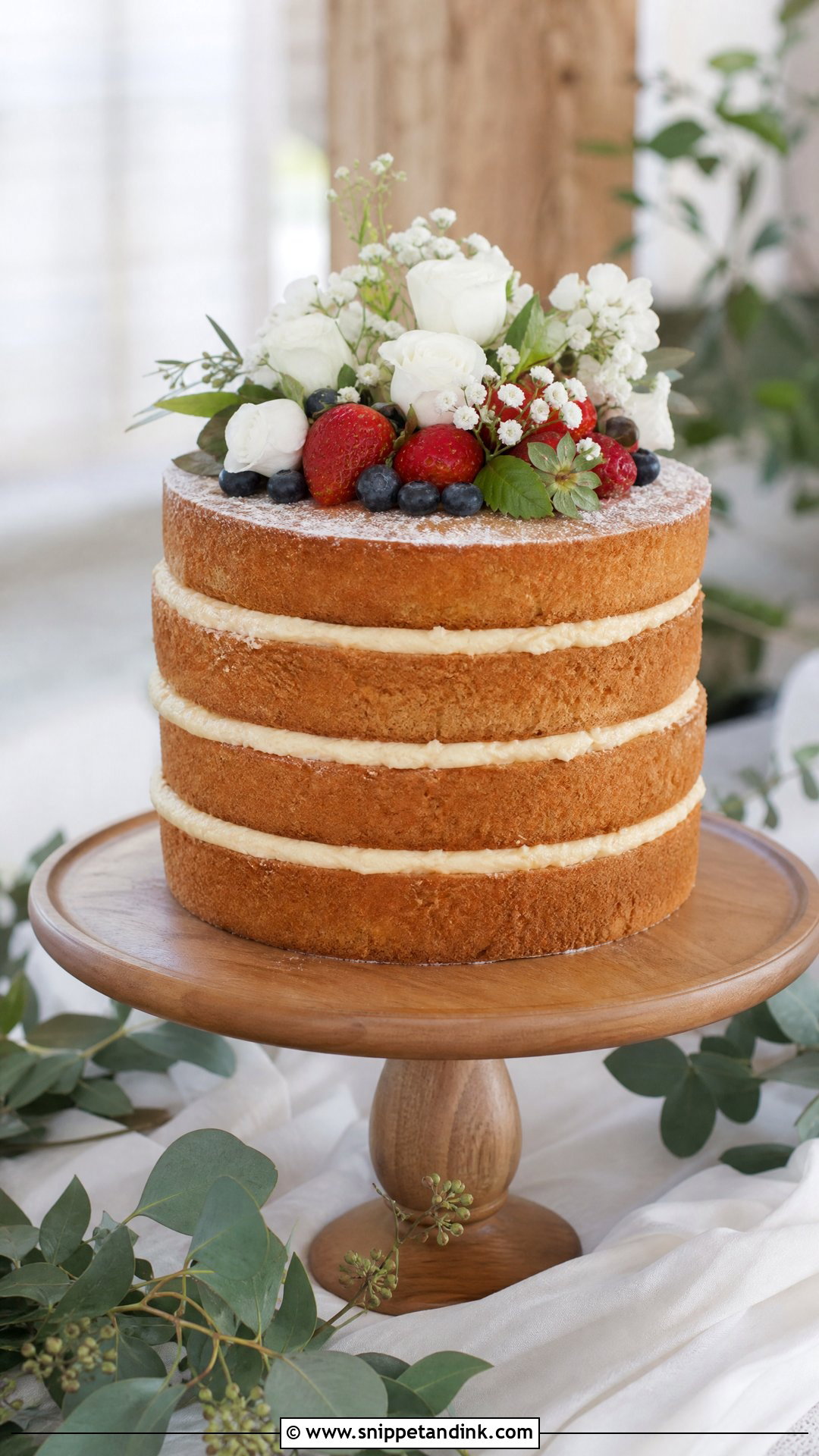 Simple Naked Wedding Cake - Snippet and Ink - 25 Simple Wedding Cakes