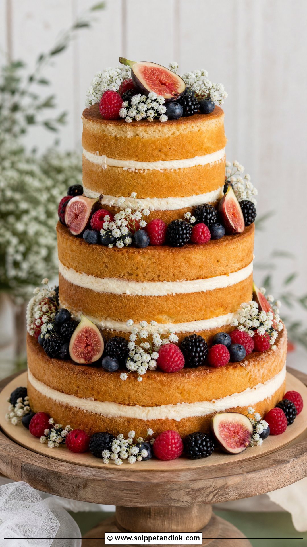 Simple Naked Wedding Cake - Snippet and Ink - 20 Simple Wedding Cake Ideas