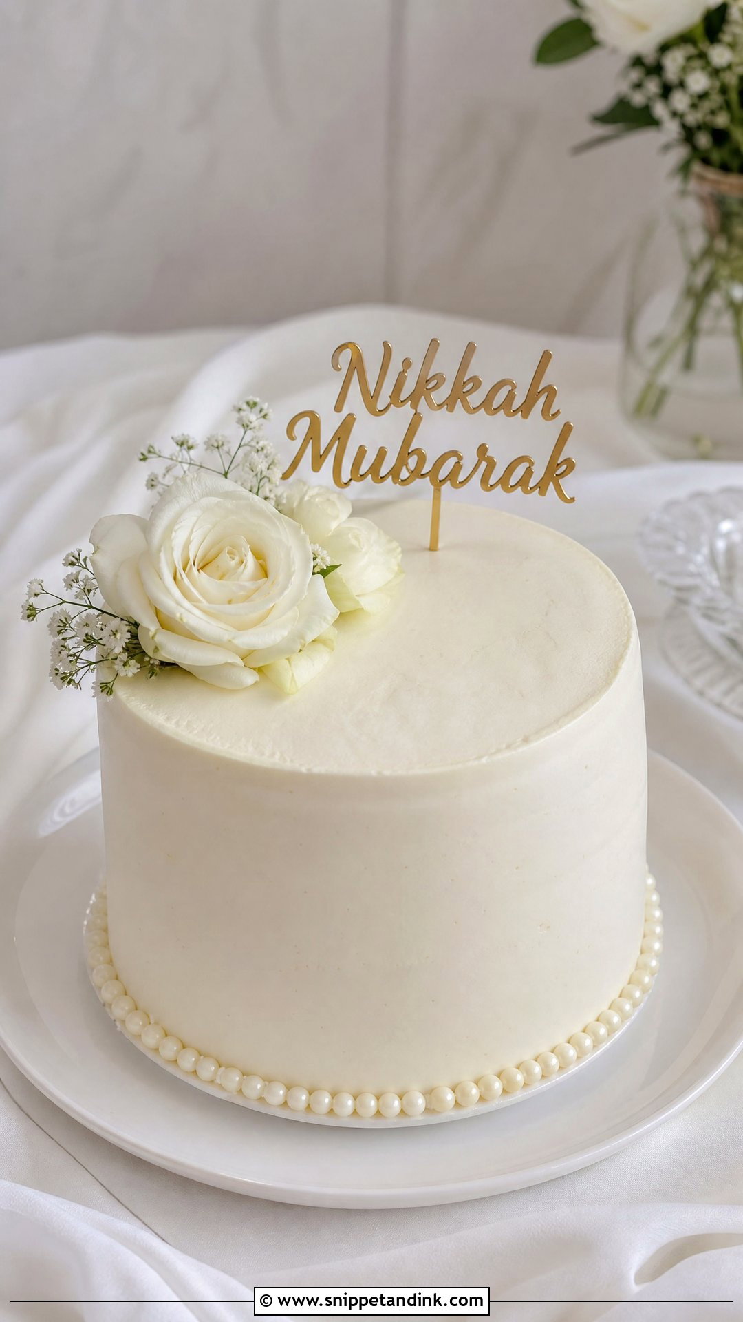Simple Nikkah Cake - Snippet and Ink - 25 Nikkah Cake Ideas
