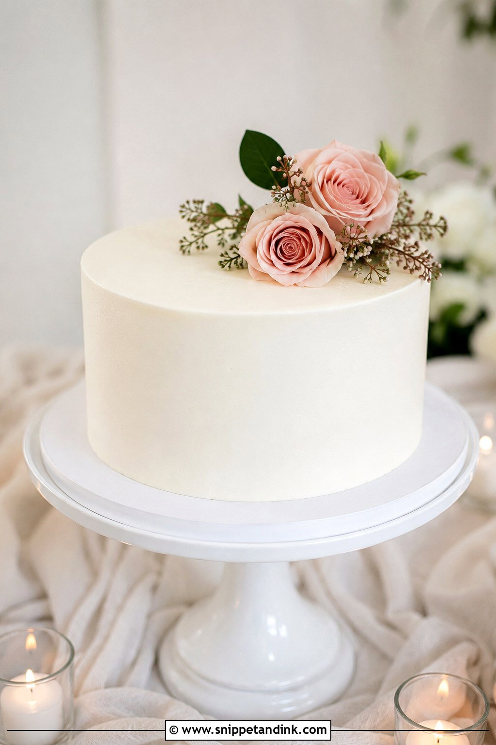 Simple One Tier Wedding Cake - Snippet and Ink - 20 1 Tier Wedding Cake Designs