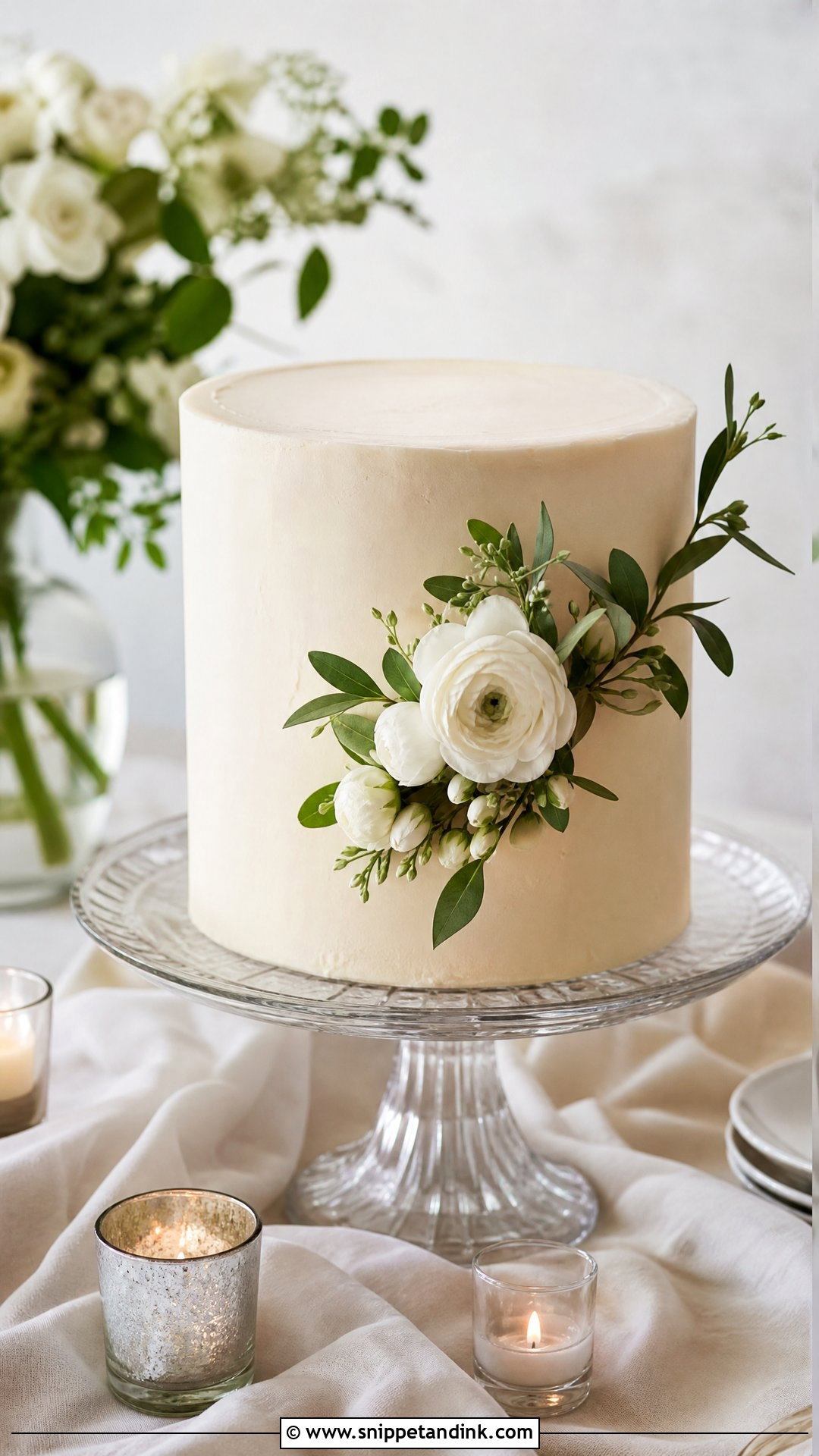 Simple One Tier Wedding Cake - Snippet and Ink - 25 Simple Wedding Cakes