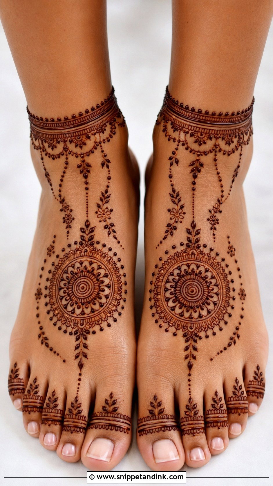 Simple Pairi Mehndi Design - Snippet and Ink - 35 Simple Easy Leg Mehndi Designs