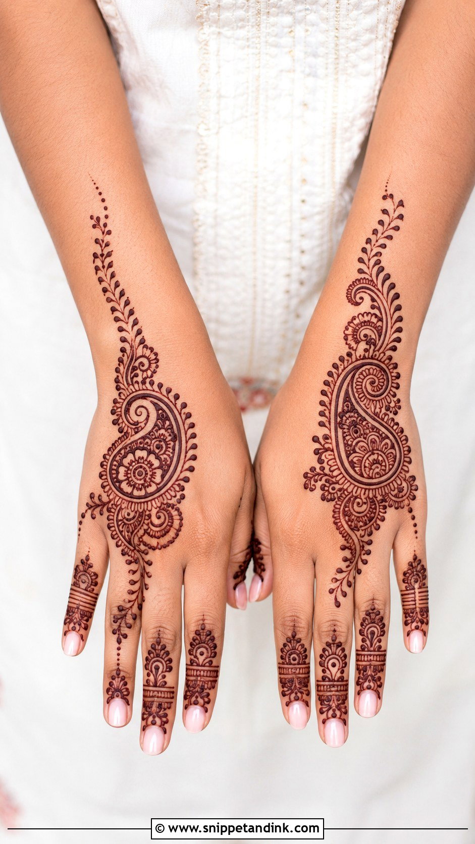 Simple Paisley Back Hand Mehndi Design - Snippet and Ink - 35 Simple Unique Back Hand Mehndi Designs