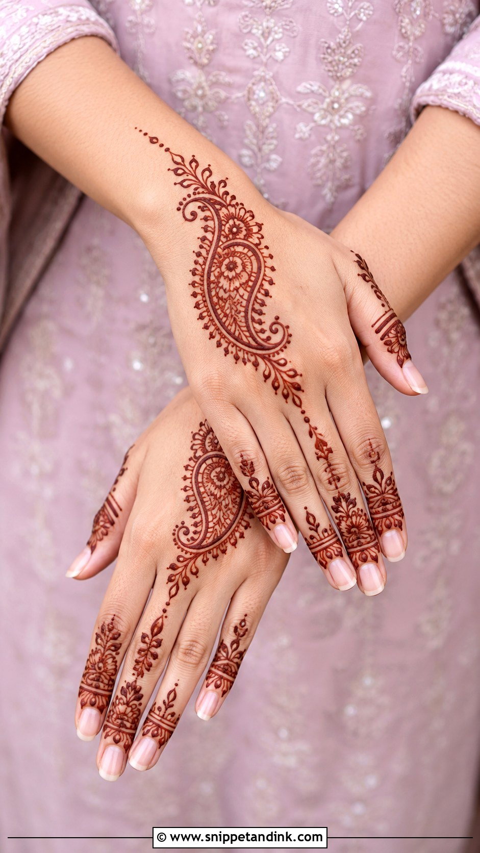 Simple Paisley Back Hand Mehndi Design - Snippet and Ink - 35 Simple Back Hand Mehndi Designs