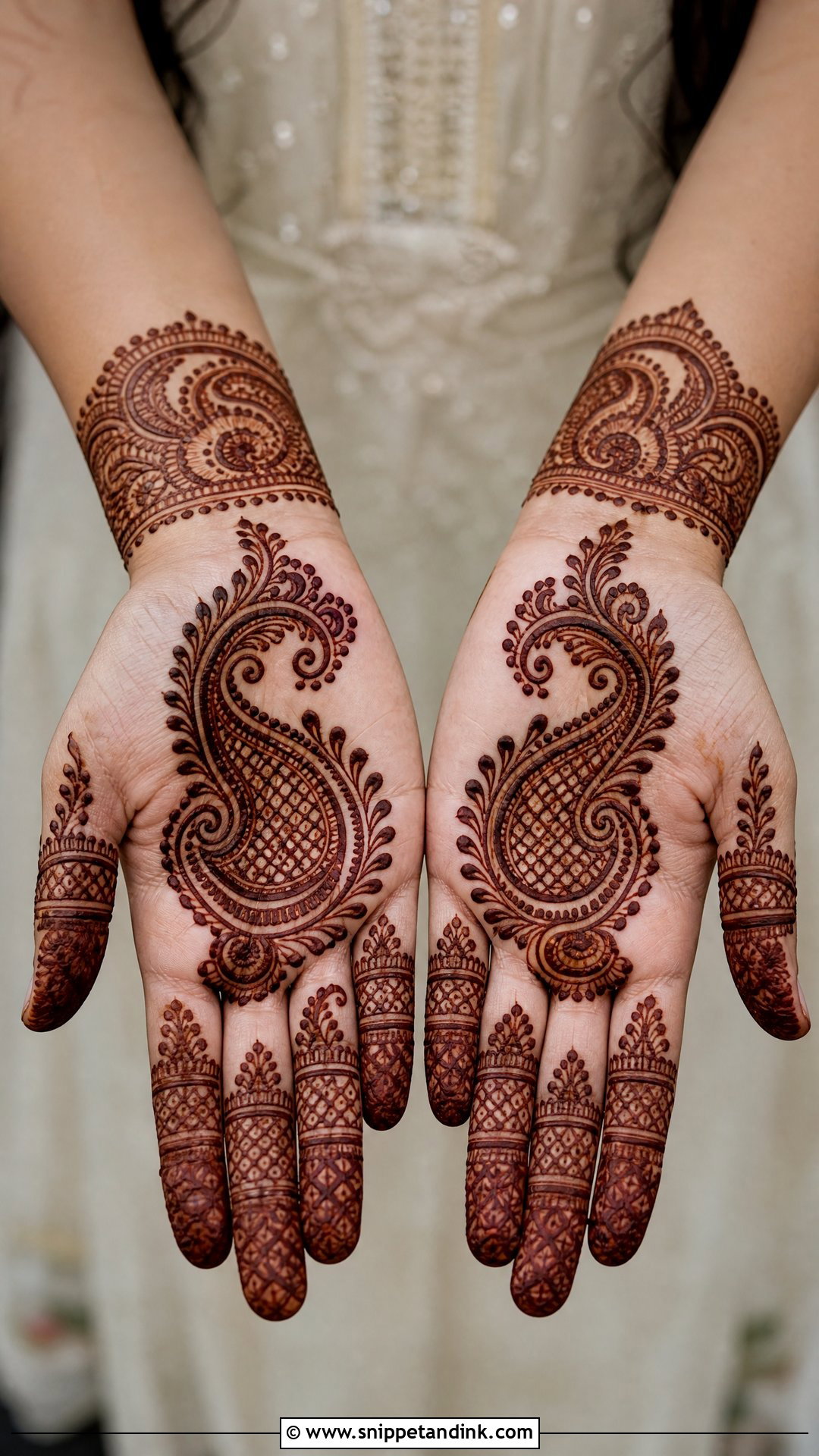 Simple Paisley Bridal Mehndi Design - Snippet and Ink - 20 Simple Mehindi Bridal Designs