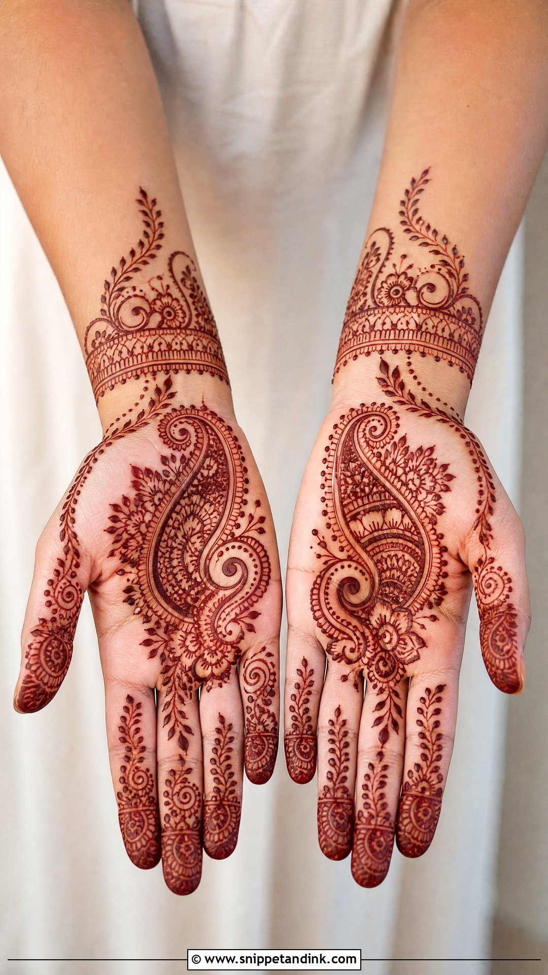 Simple Paisley Front Hand Mehndi Design - Snippet and Ink - 35 Simple Easy Front Hand Mehndi Designs