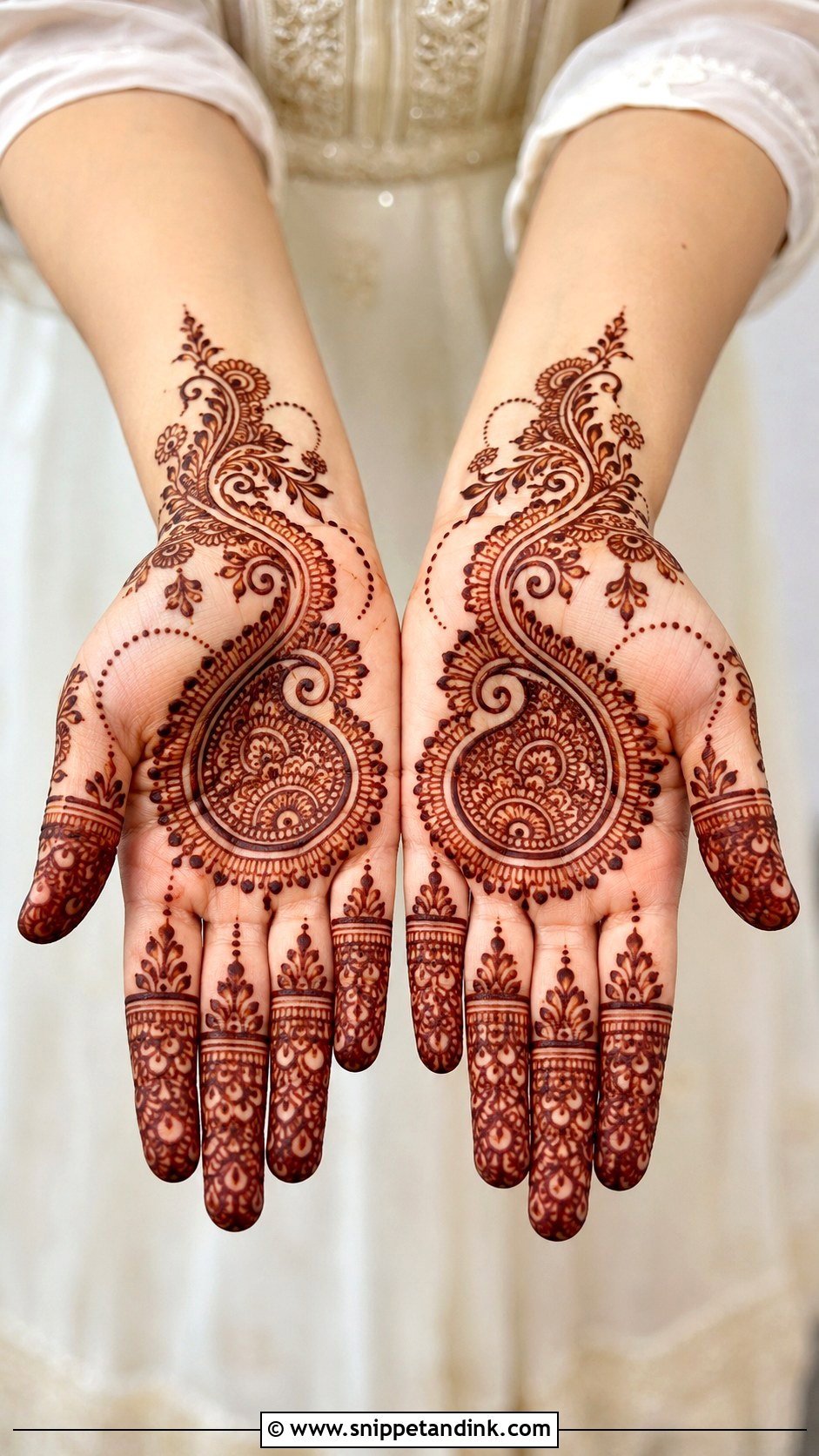 Simple Paisley Front Palm Mehndi Design - Snippet and Ink - 35 Simple Front Palm Mehndi Designs