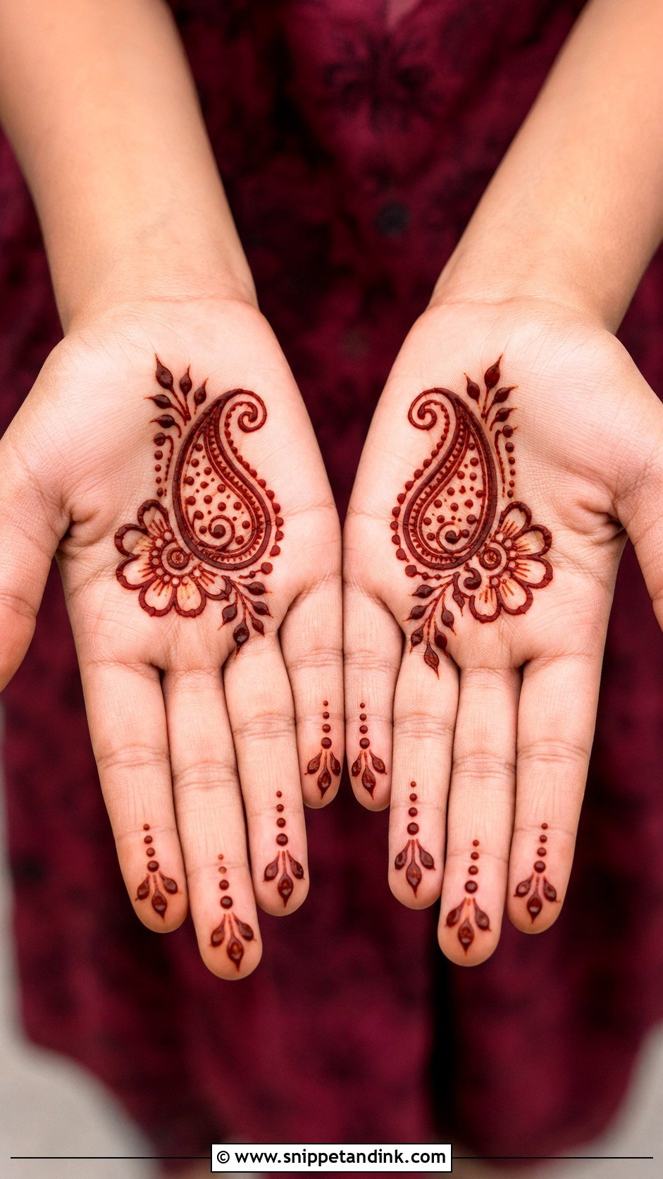Simple Paisley Mehndi Design For Kids - Snippet and Ink - 30 Very Simple Mehndi Designs for Kids