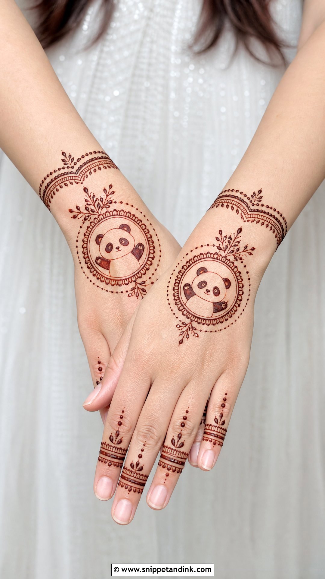 Simple Panda Mehndi Design - Snippet and Ink - 30 Panda Mehndi Design Ideas