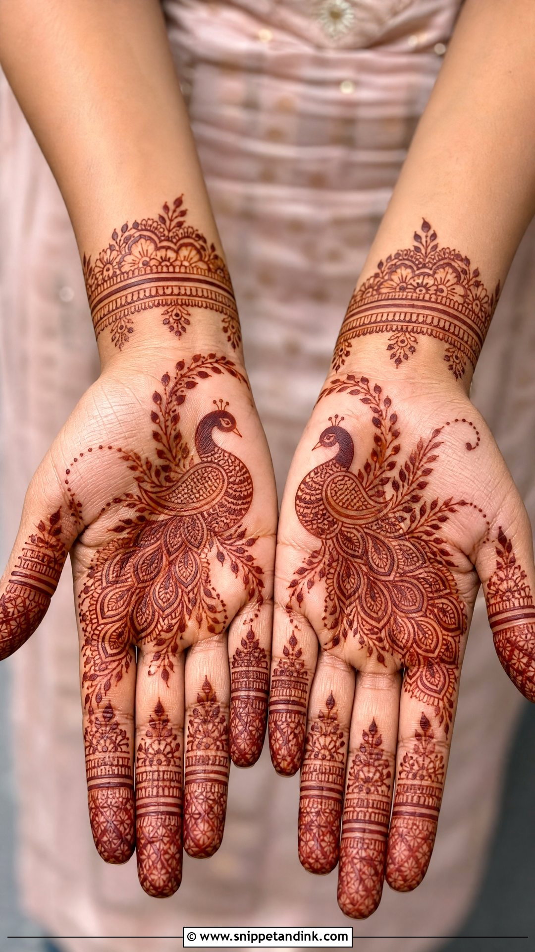 Simple Peacock Bridal Mehndi Design - Snippet and Ink - 30 Simple Bridal Mehndi Designs
