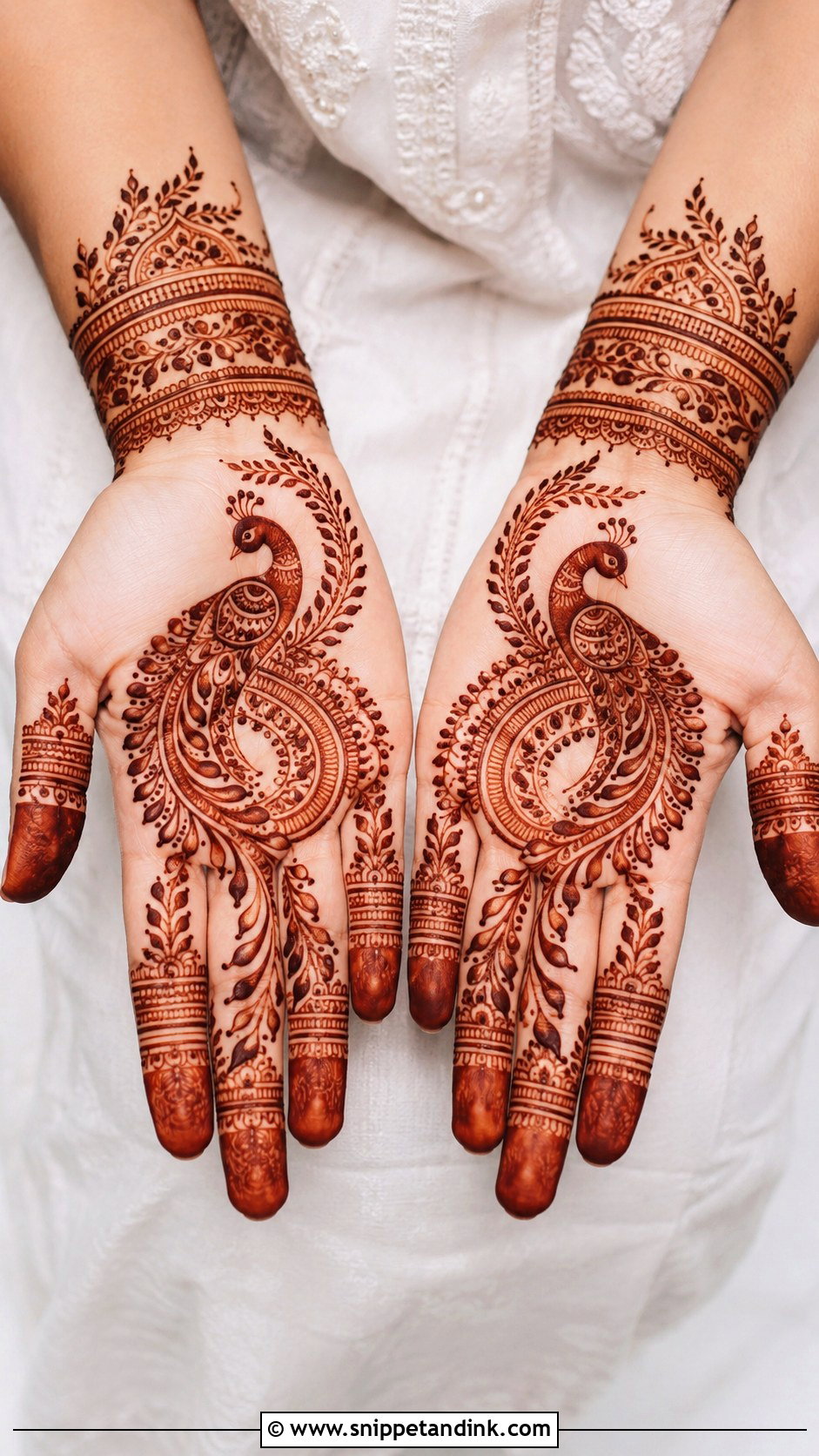Simple Peacock Mehndi Design - Snippet and Ink - 35 Simplest Mehndi Designs