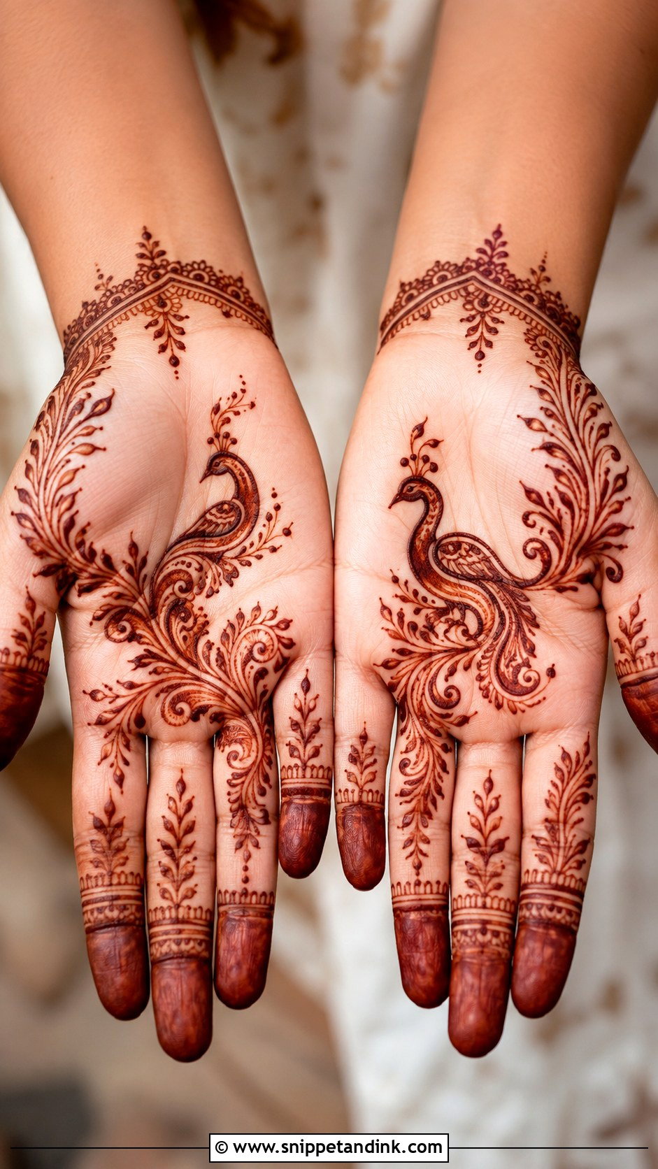 Simple Peacock Mehndi Design - Snippet and Ink - 35 Simple Aesthetic Mehndi Designs