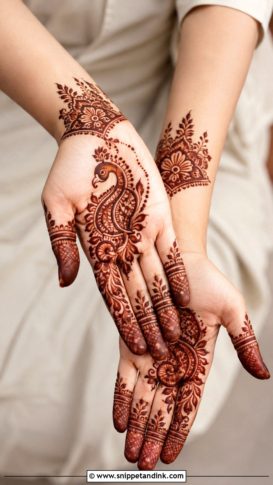 Simple Peacock Mehndi Design - Snippet and Ink - 35 Simple Mehndi Designs
