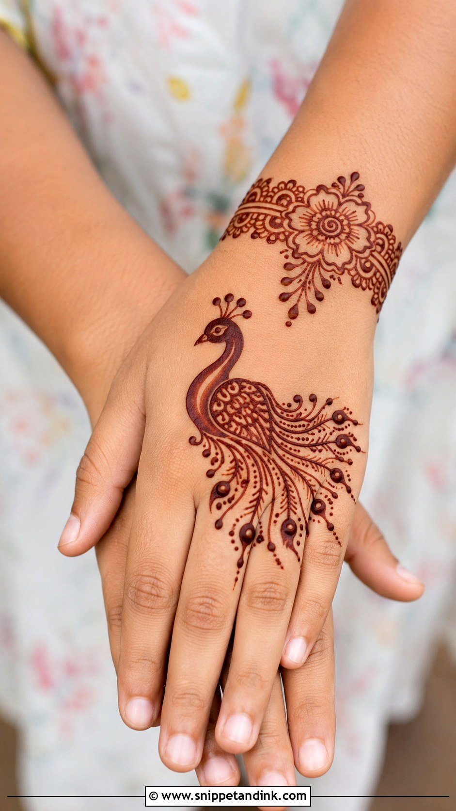 Simple Peacock Mehndi Design For Kids - Snippet and Ink - 30 Very Simple Mehndi Designs for Kids