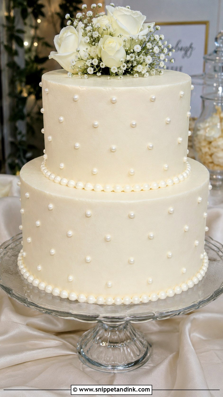Simple Pearl Wedding Cake Piping - Snippet and Ink - 25 Simple Wedding Cake Piping