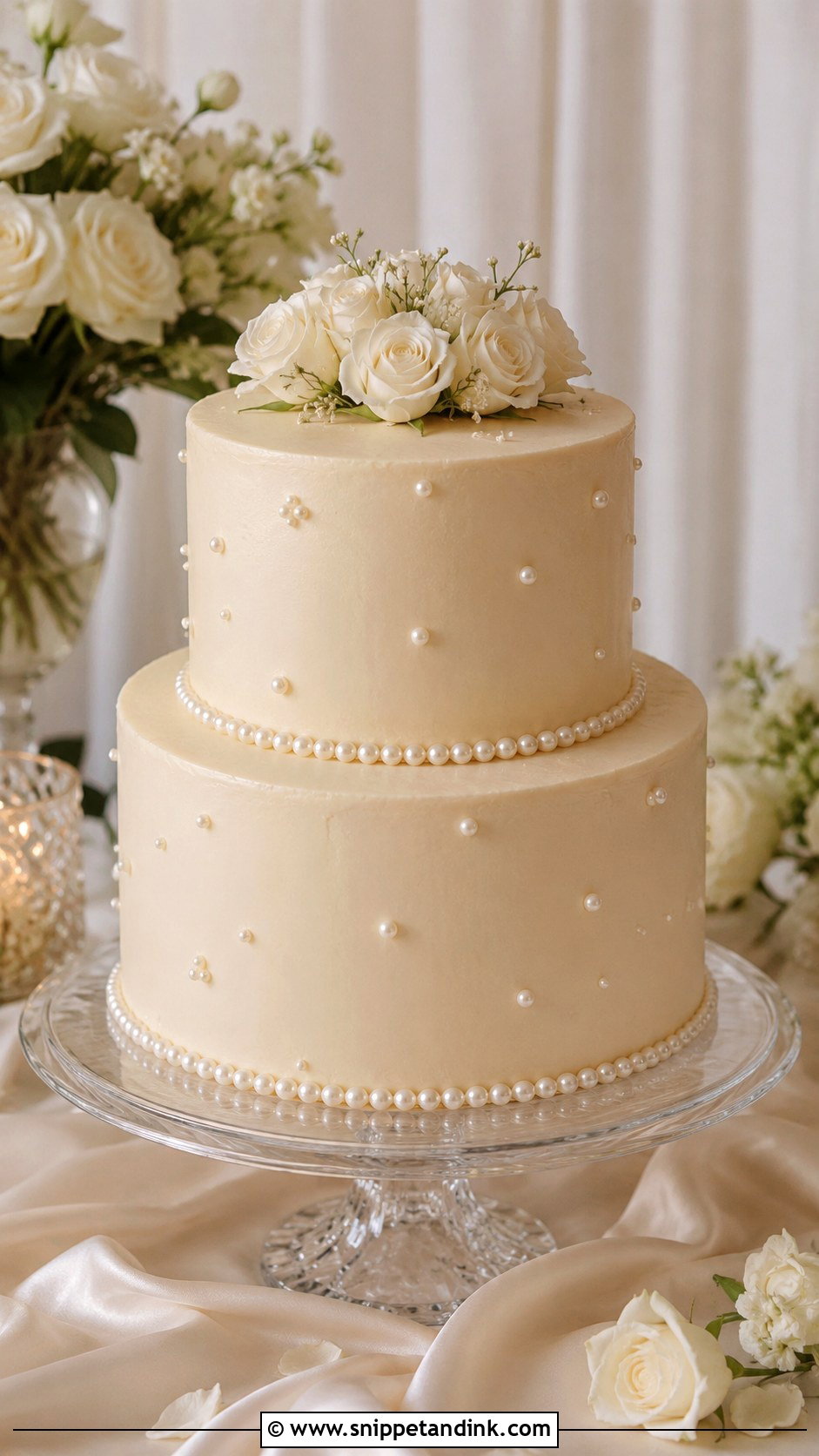 Simple Pearl Wedding Cake - Snippet and Ink - 20 Unique Simple Cake Designs for Wedding