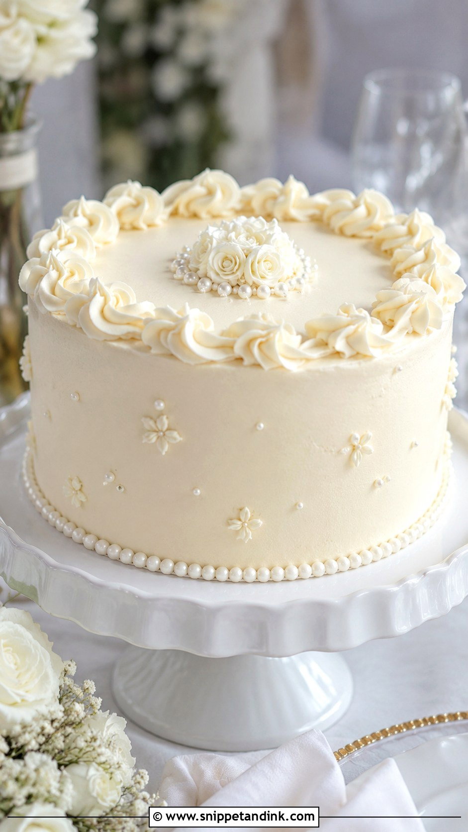 Simple Piped Swirl Wedding Cake - Snippet and Ink - 25 Simple Wedding Cake Piping