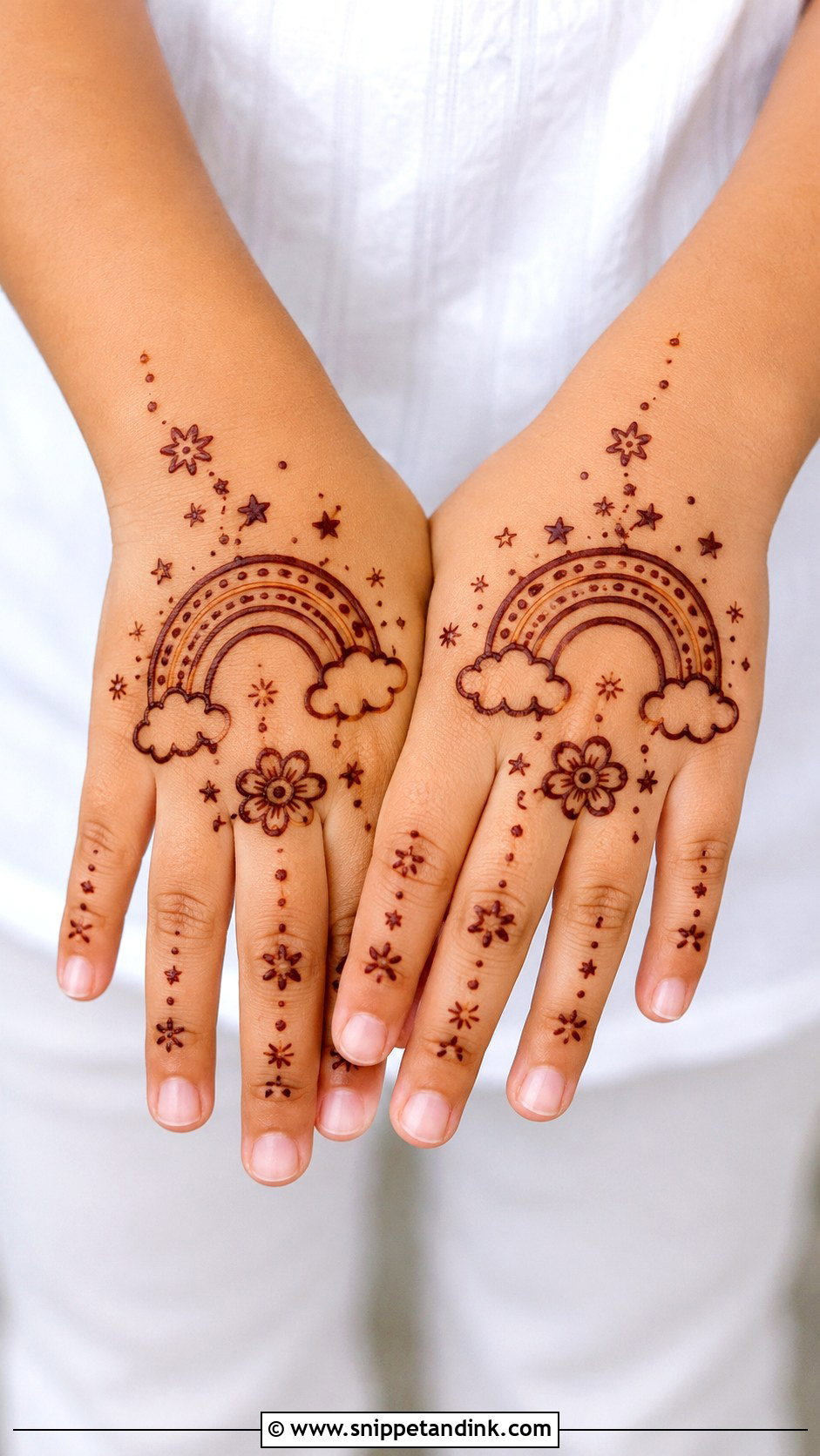 Simple Rainbow Mehndi Design For Kids - Snippet and Ink - 30 Very Simple Mehndi Designs for Kids