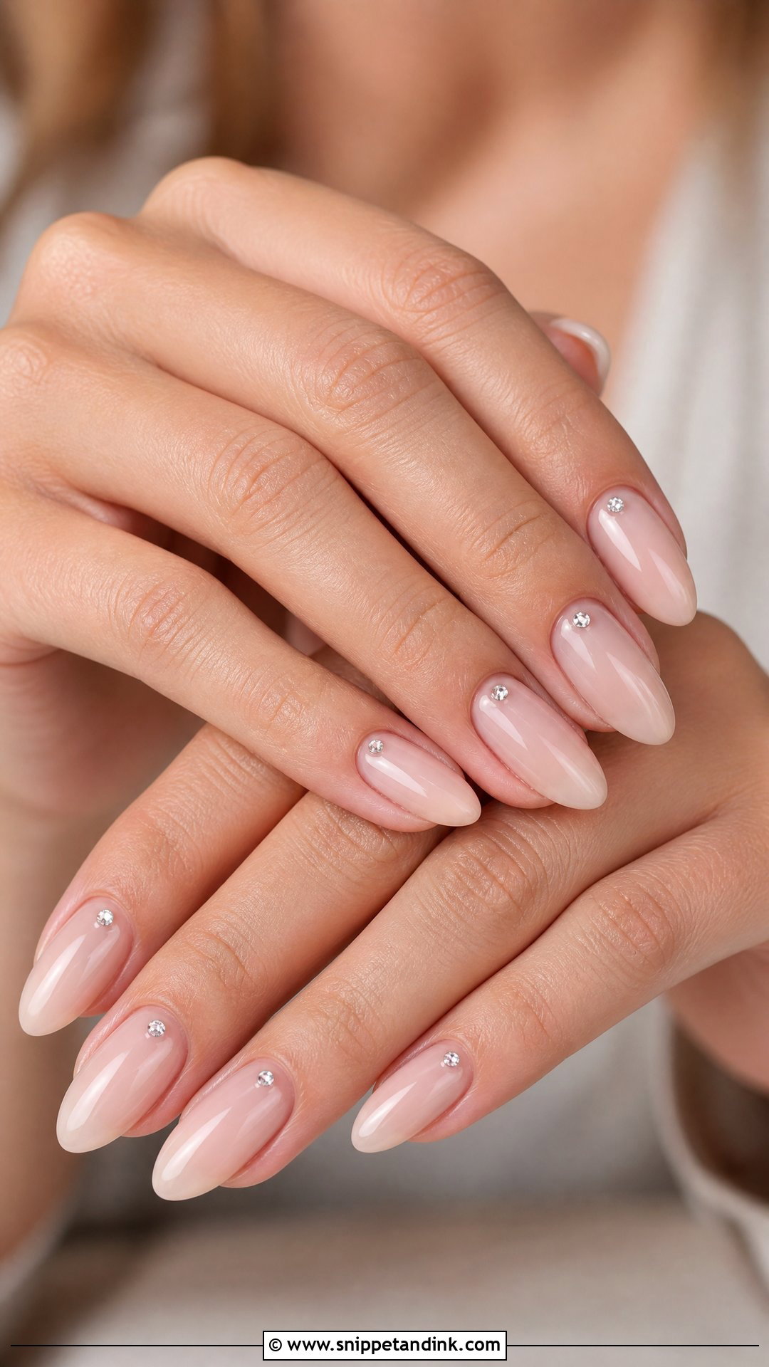 Simple Rhinestone Bridal Nails - Snippet and Ink - 25 Simple Bridal Wedding Nails for Bride
