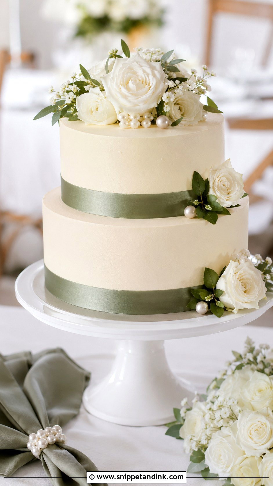 Simple Ribbon Wedding Cake - Snippet and Ink - 20 Unique Simple Cake Designs for Wedding