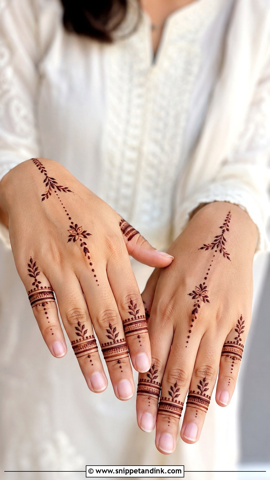 Simple Ring Back Hand Mehndi Design - Snippet and Ink - 35 Simple Unique Back Hand Mehndi Designs