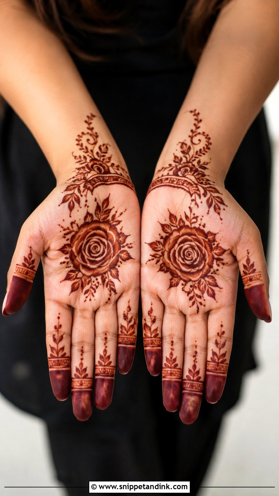 Simple Rose Palm Mehndi Design - Snippet and Ink - 35 Simple Easy Palm Mehndi Design Ideas