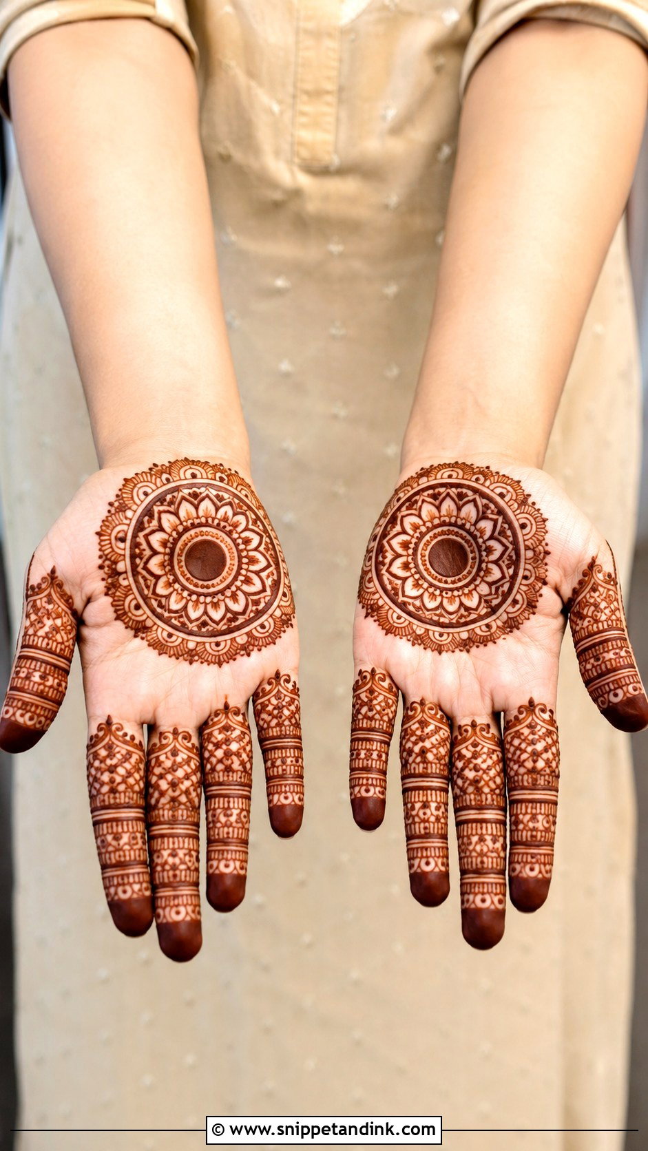 Simple Round Mehndi Design - Snippet and Ink - 35 Simplest Mehndi Designs