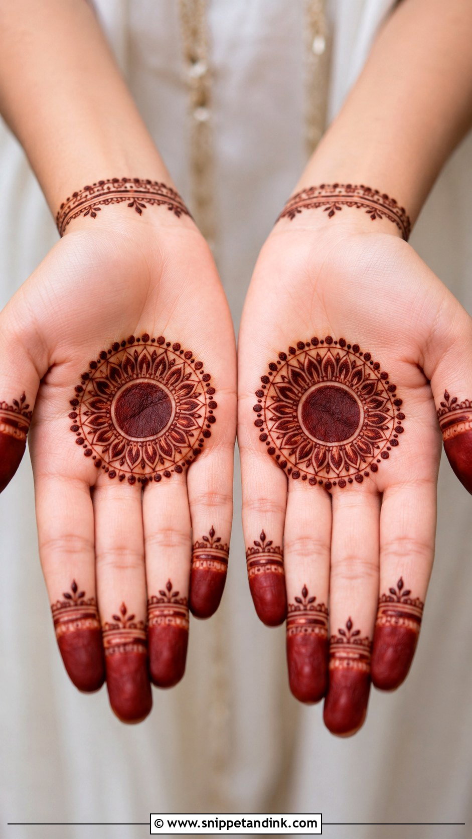 Simple Round Mehndi Design For Palm - Snippet and Ink - 35 Round Mehndi Design Ideas