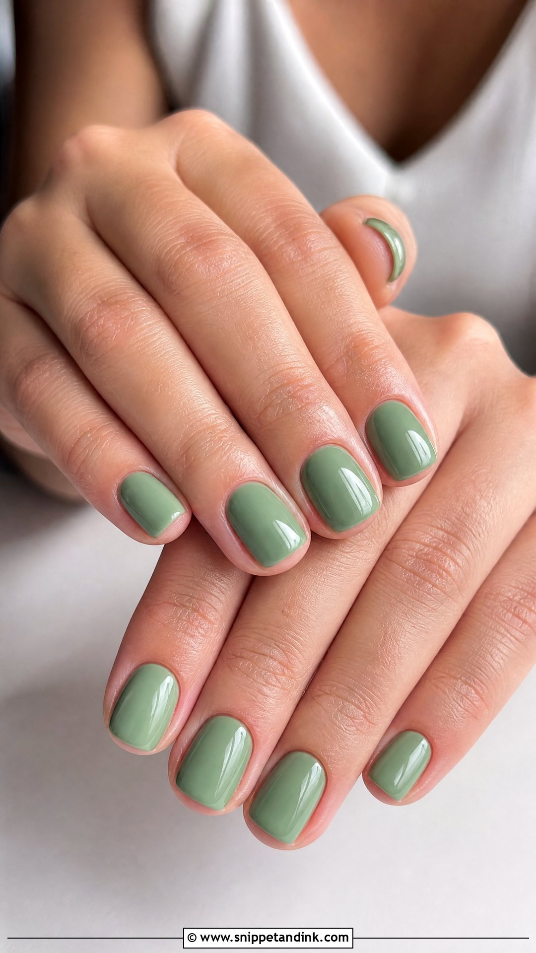 Simple Sage Green Wedding Nails - Snippet and Ink - 25 Sage Green Wedding Nails