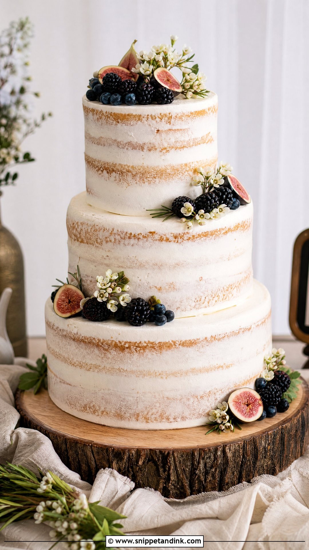 Simple Semi Naked Wedding Cake - Snippet and Ink - 25 Simple Wedding Cakes