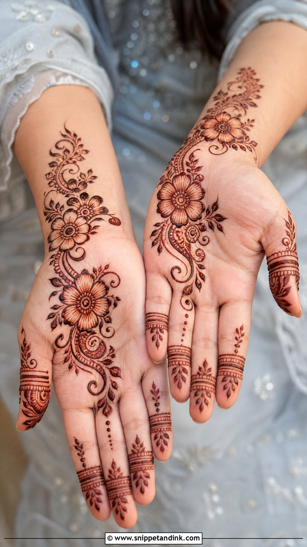 Simple Shaded Front Hand Mehndi Design - Snippet and Ink - 35 Simple Easy Front Hand Mehndi Designs