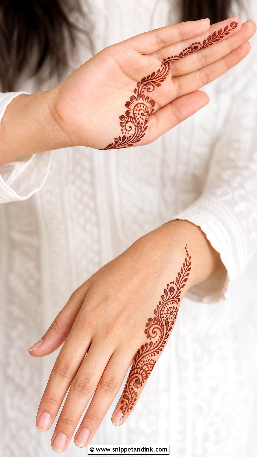 Simple Side Mehndi Design - Snippet and Ink - 30 Simple and Stylish Mehndi Designs